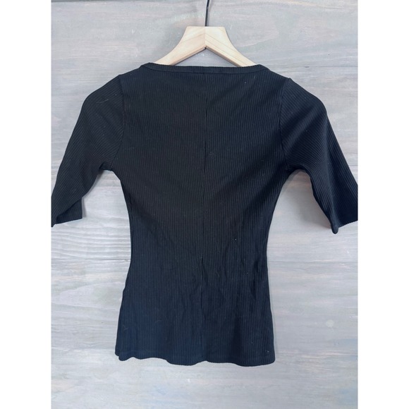 REFORMATION Delia Ribbed Top In Black Size Small‎ - Picture 5 of 6